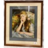 Auguste Renoir framed print 'Daydreaming' - 40cm x 32cm