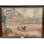 Miles Sharp, Working Farm Horse, watercolour, framed,