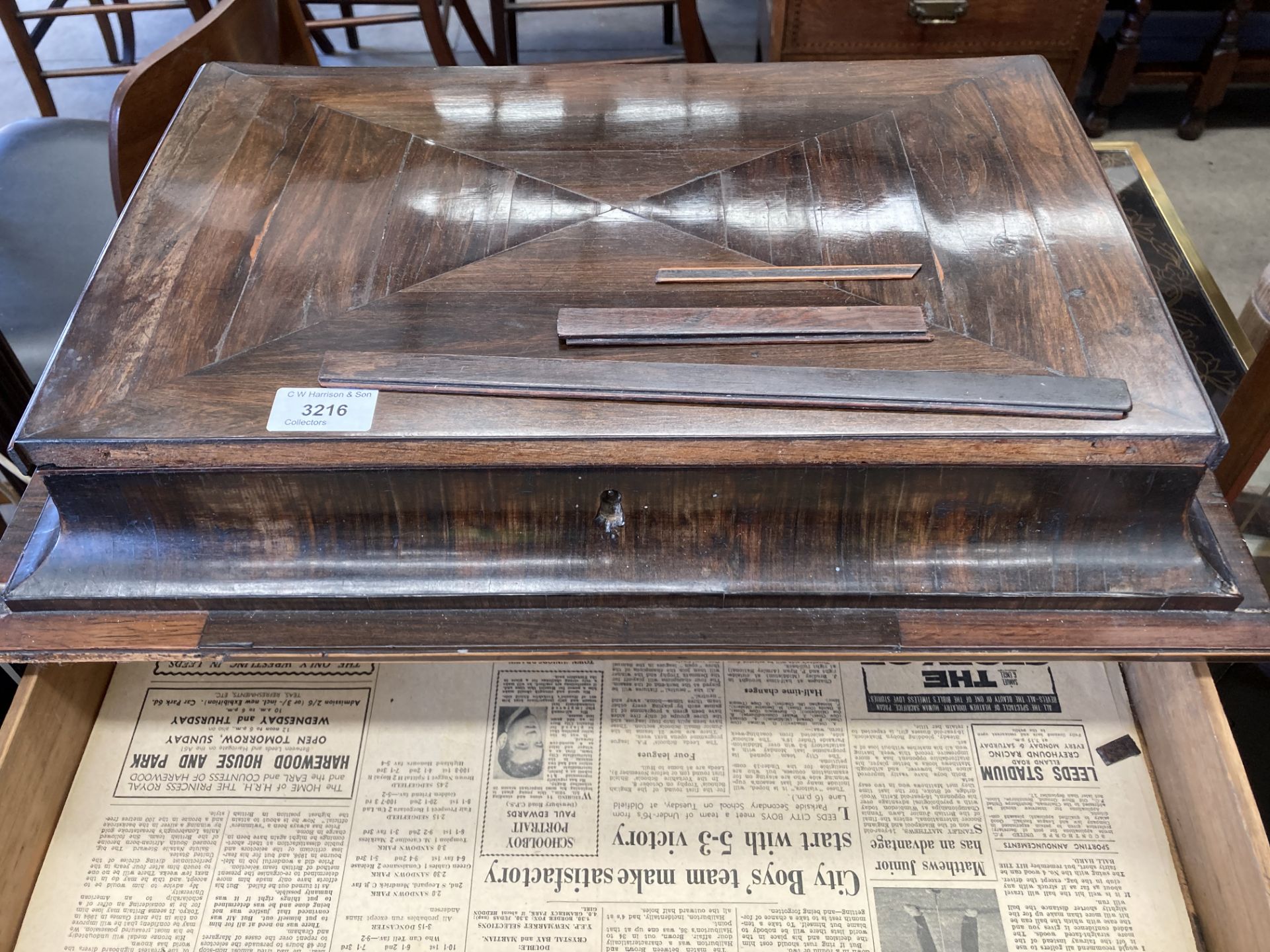 A LATE 18th CENTURY ROSEWOOD CAMPAIGN WRITING CABINET with lift top over two doors which reveal a - Image 4 of 5