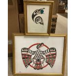 Danny Dennis - Raven Stealing sun, signed framed picture and a Eagle Limited Edition No.