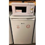 A white Knight under counter fridge and an Argos MM17 CNF microwave oven (2)