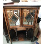 An inlaid rosewood standing corner cupboard base 67 x 103cm high