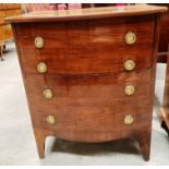 A mahogany bow fronted commode converted to a drinks cabinet 61cm x 70cm high