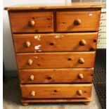 A pine 6 drawer (2 short,