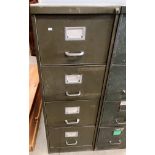 A vintage green metal quarto filing cabinet - no key