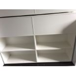 White laminated double sided storage unit 110 high x 160 wide x 34cm deep *Please note this lot is