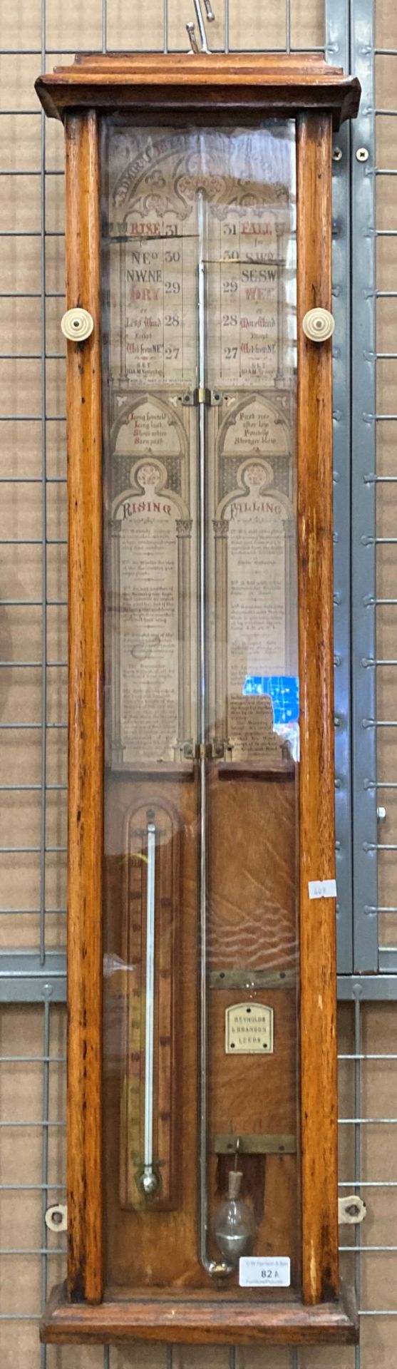 An oak cased Admiral Fitzroy barometer by Reynolds and Branson 96cm