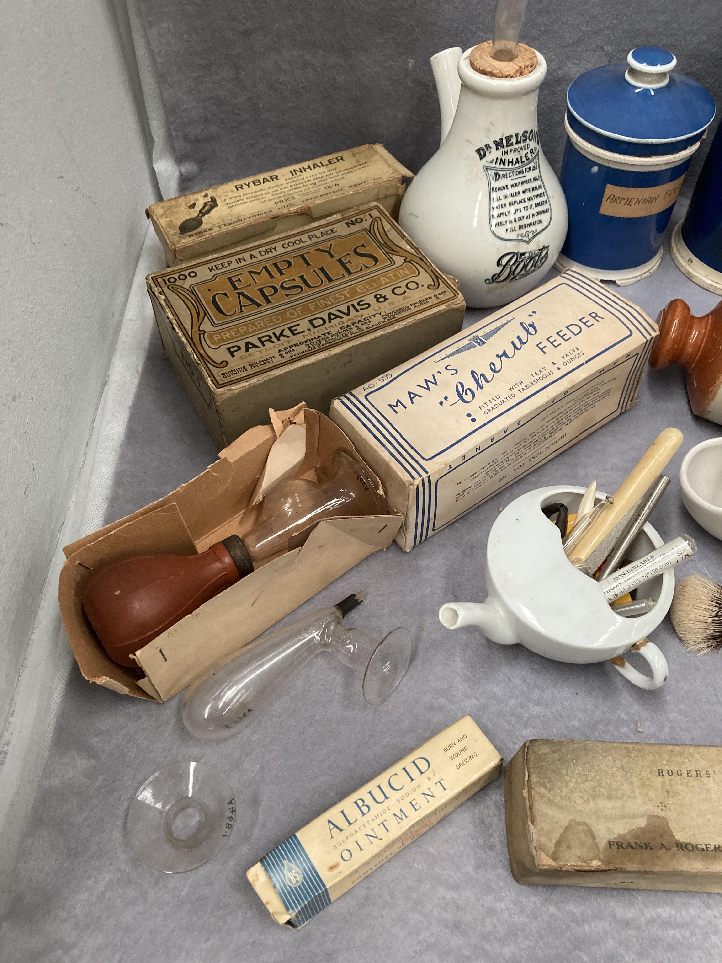 Contents to box a collection of 1940-50's Apothecary items - vintage doctors/chemists equipment - - Image 2 of 10