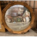 Round convex ornate wall mirror 50cm dia