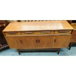 A teak three drawer four drawer sideboard 152cm x 46cm x 85cm high Further Information