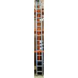 A Youngman 100 aluminium thirty rung double extension ladder