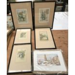 Four various sized framed prints by F.