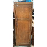 An oak single door hall wardrobe 65 x 40 x 182cm high