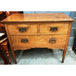 A light oak three drawer dressing table base (no back piece) 92cm