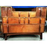 An unusual teak dressing table/chest of drawers - 6 drawers - 107 x 88cm high