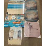Six assorted box prints of beaches/ports/sky views etc by Robert Antell, K.