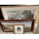 John Constable - Flatford Mill, gilt framed print, 48cm x 60cm and Alan Ingham, Upperwall Farm,