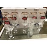 Twelve Peroni pint glasses (boxed) and six Stella Artois pint glasses (18)