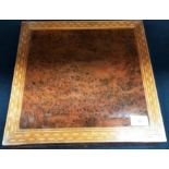 A walnut writing slope with inlaid edges 34 x 32cm,