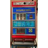 A VINTAGE DOUBLE DECI FRUIT MACHINE side handle approx,