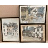 Three 'Peter Andrew' signed prints - Hill Top Farm, Sawrey (home of Beatrix Potter),