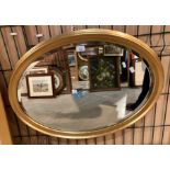 Oval gilt framed mirror 58 x 80cm