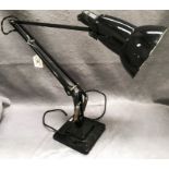 A Herbert Terry and Sons Ltd Redditch England black metal framed angle poise lamp - failed PAT test,