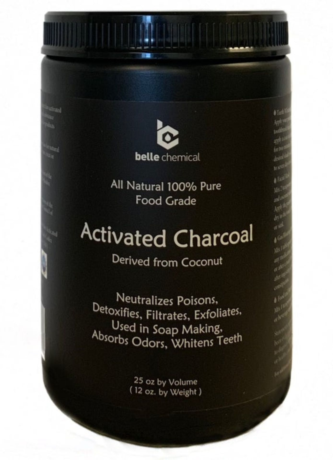 10 x Belle Chemical Activated Charcoal Derived From Coconut (26oz).