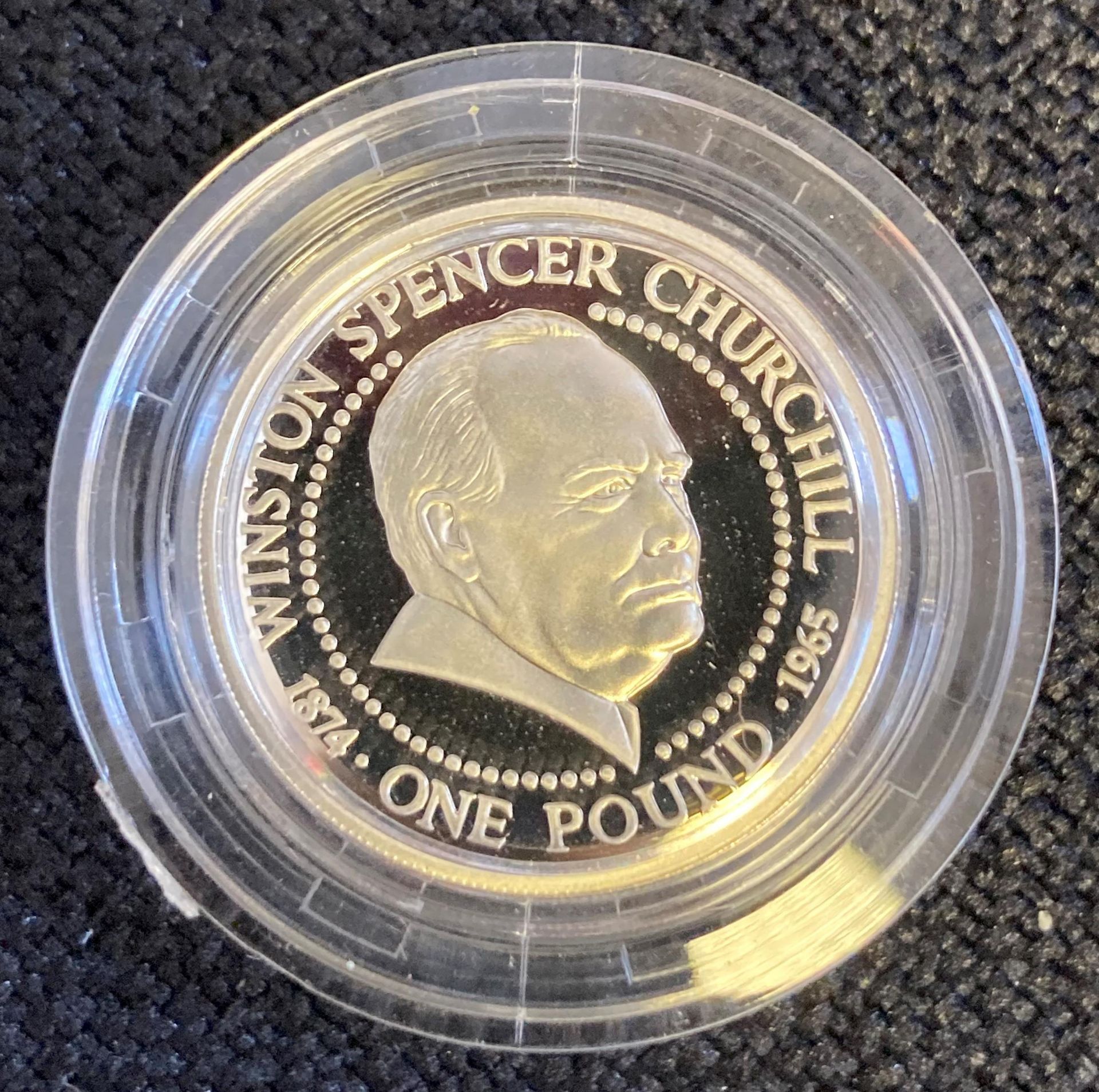 Silver proof Guernsey £1 - Churchill - Image 2 of 2