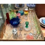 Contents to tray a collection of glassware including a Victorian jubilee 1837-1887 dish,