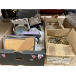 Contents to three boxes - approximately 24 assorted photo frames and 2 x Bohemian crystal 3 tier