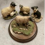 A Country Artists sheep and lamb on plinth,