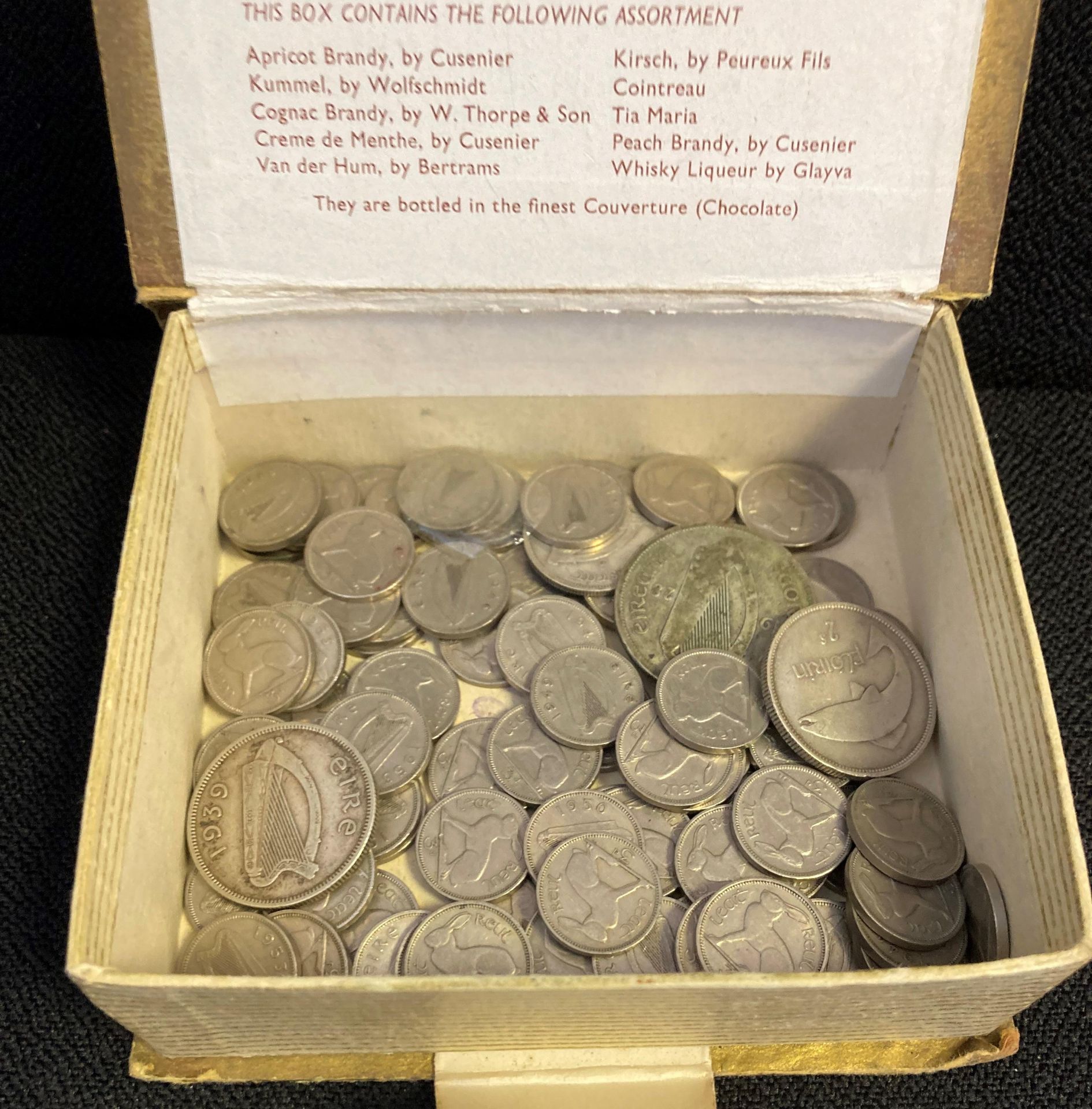 Box of Irish coins,