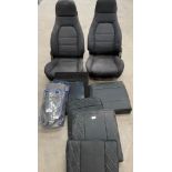 Pair of cloth upholstered car seats,