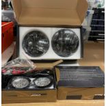 1 pair LED headlights (Land Rover?) and 2 x pairs universal LED running lights