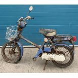 HONDA EXPRESS 49cc MOPED - Petrol - Blue. BARN FIND - From a deceased estate. Reg No: GWW 775T.