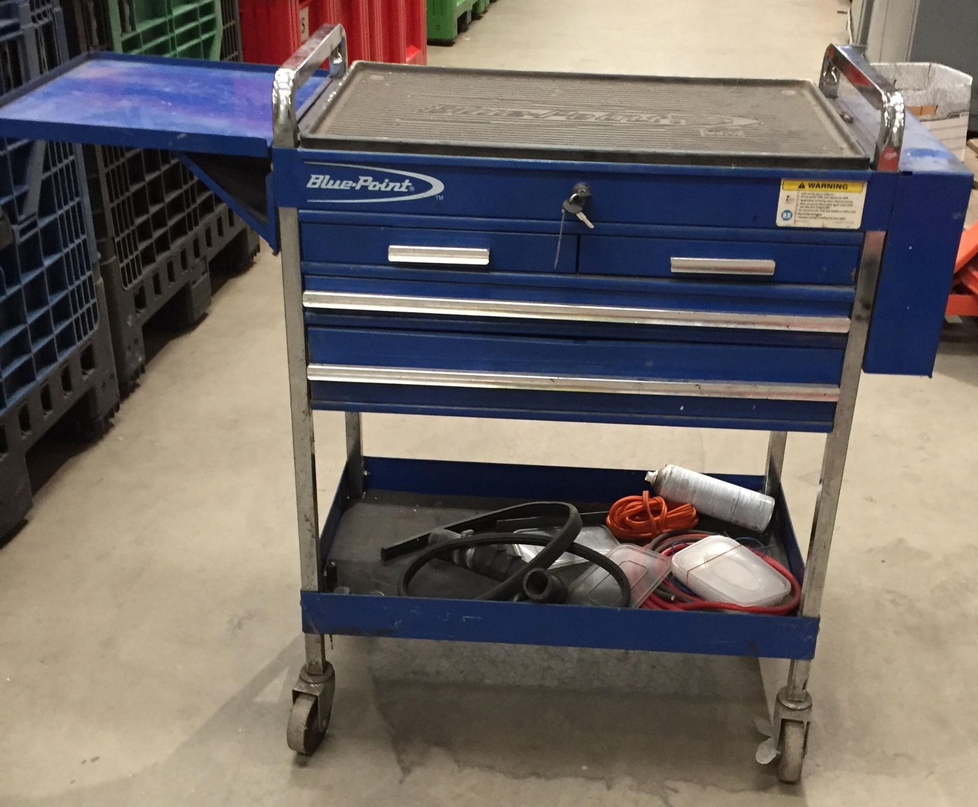 Blue point 4 drawer mobile trolley complete with keys - model KRBC7TBPCM