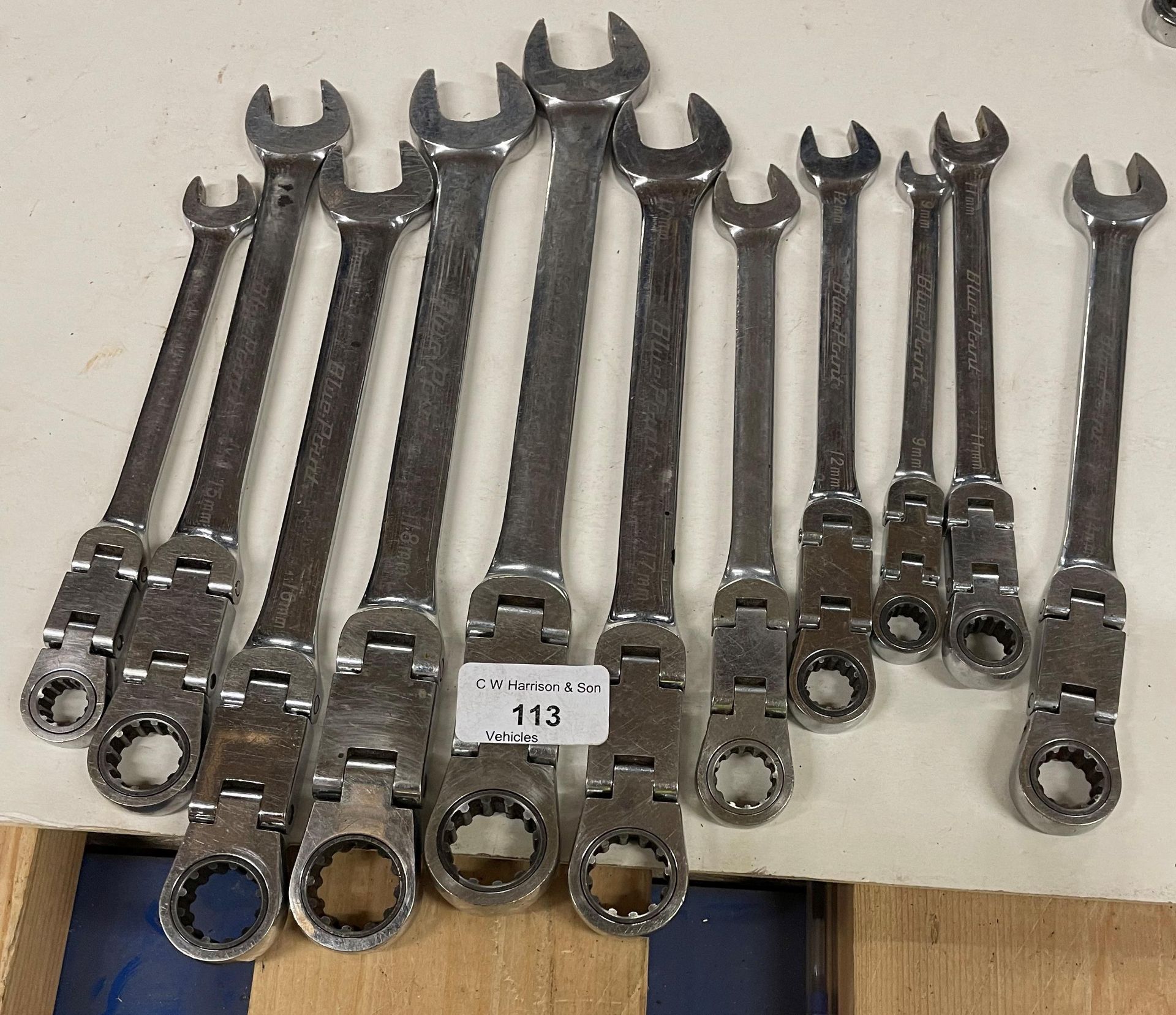 11 x Blue Point and others flex ratchet spanners