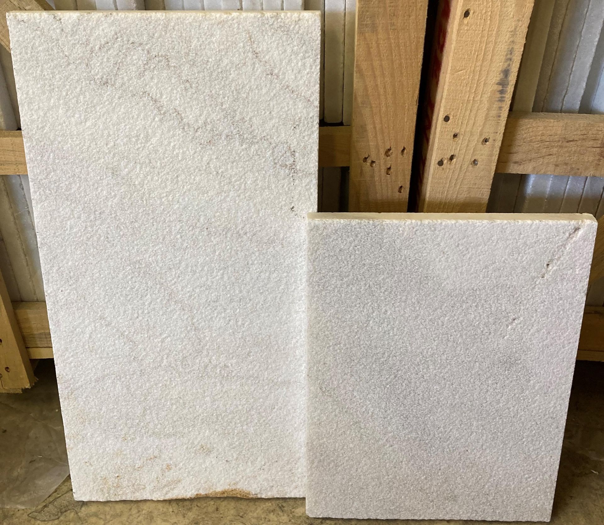 116 x marble white field tiles (58 at 30 x 60cm and 58 at 30 x 40cm - palletised)