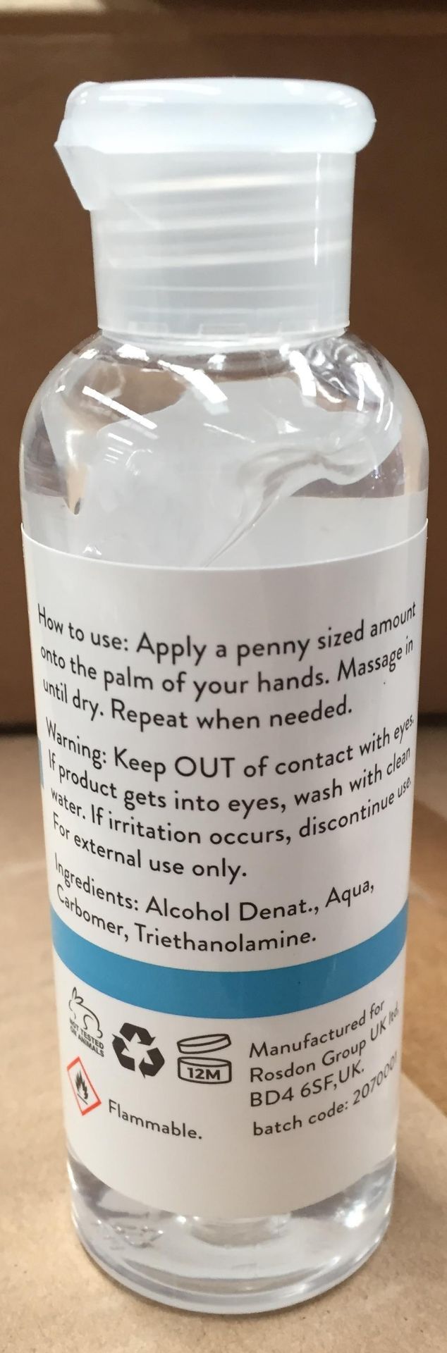 384 x 100ml Rosdon Group Hand Sanitiser Gel (Assorted labelled and unlabelled) - 2 outer boxes - Image 2 of 3