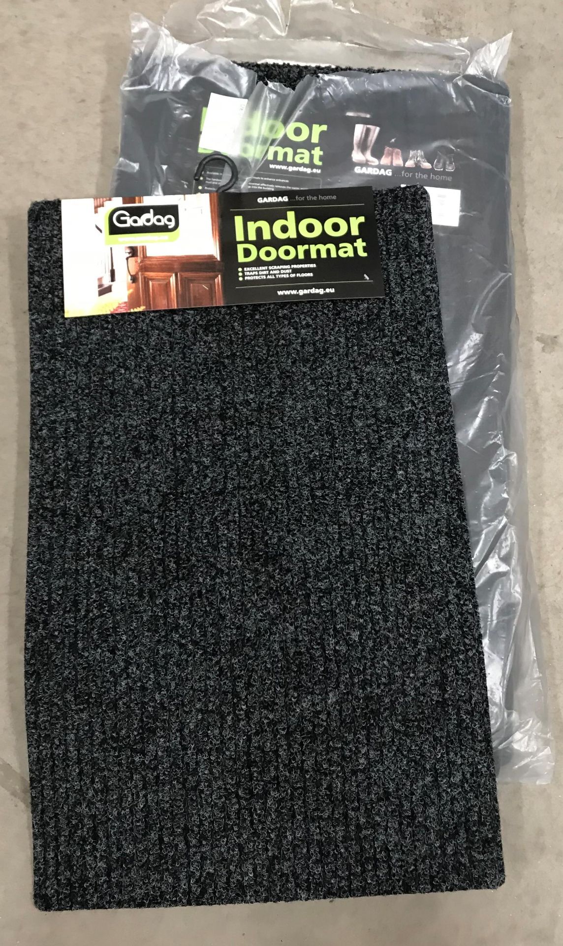 1 x pack of 6 Gardag indoor mats - grey - 60 x 80cm