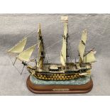 'HMS Victory', hand painted sculpture celebrating the 200th anniversary of the Battle of Trafalgar,