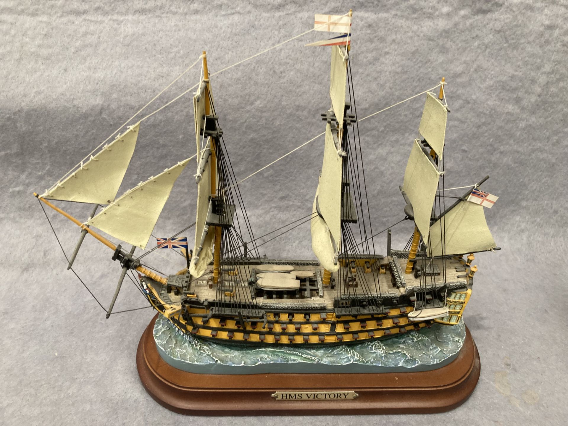 'HMS Victory', hand painted sculpture celebrating the 200th anniversary of the Battle of Trafalgar,