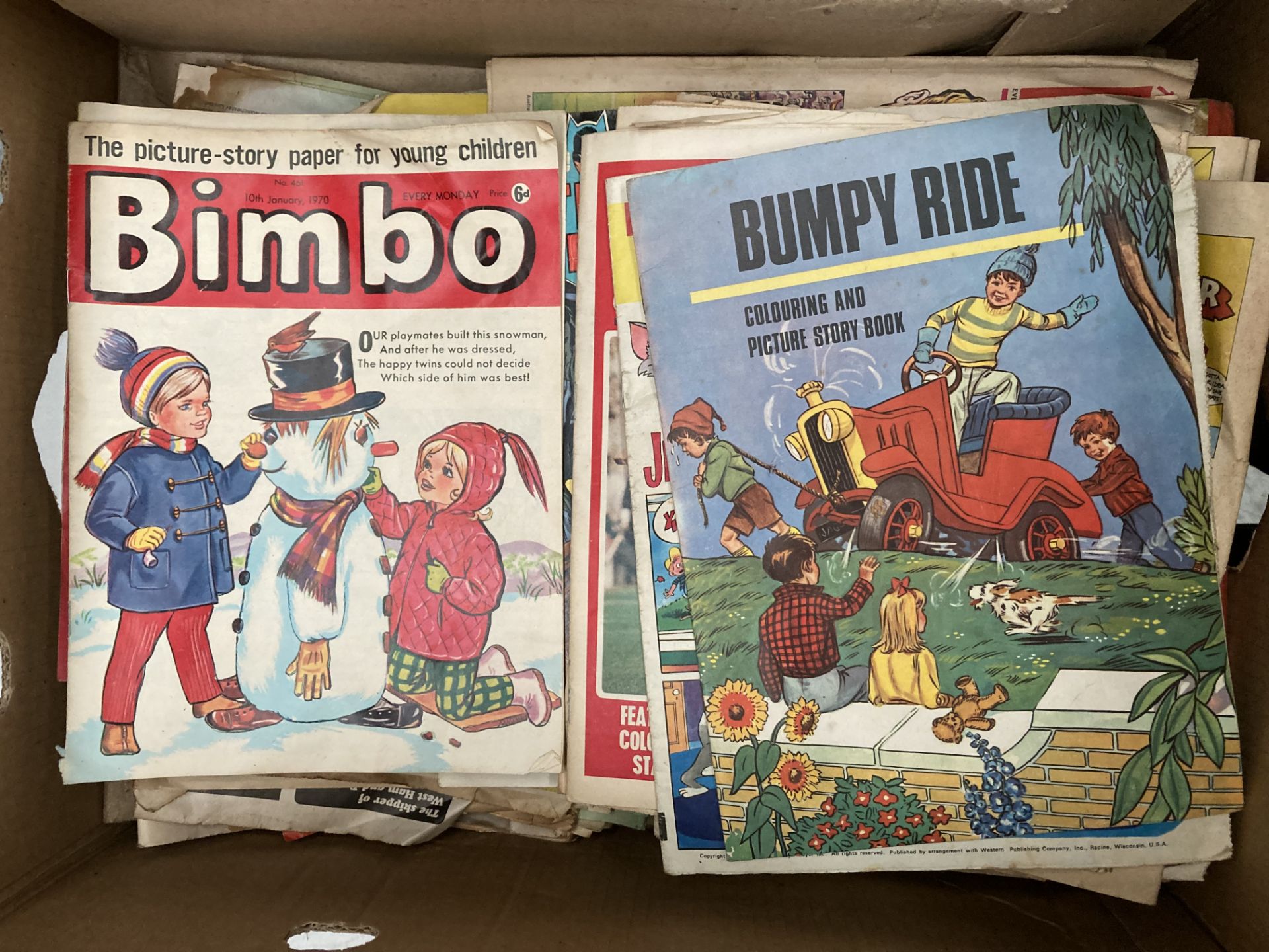 Contents to box - a quantity of Tiger comics circa 1969/1970, Bimbo and Playland comics circa 1970, - Image 2 of 2