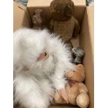 Five assorted soft toys including orangutan,