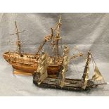 'HMS Endeavour', wooden model ship,