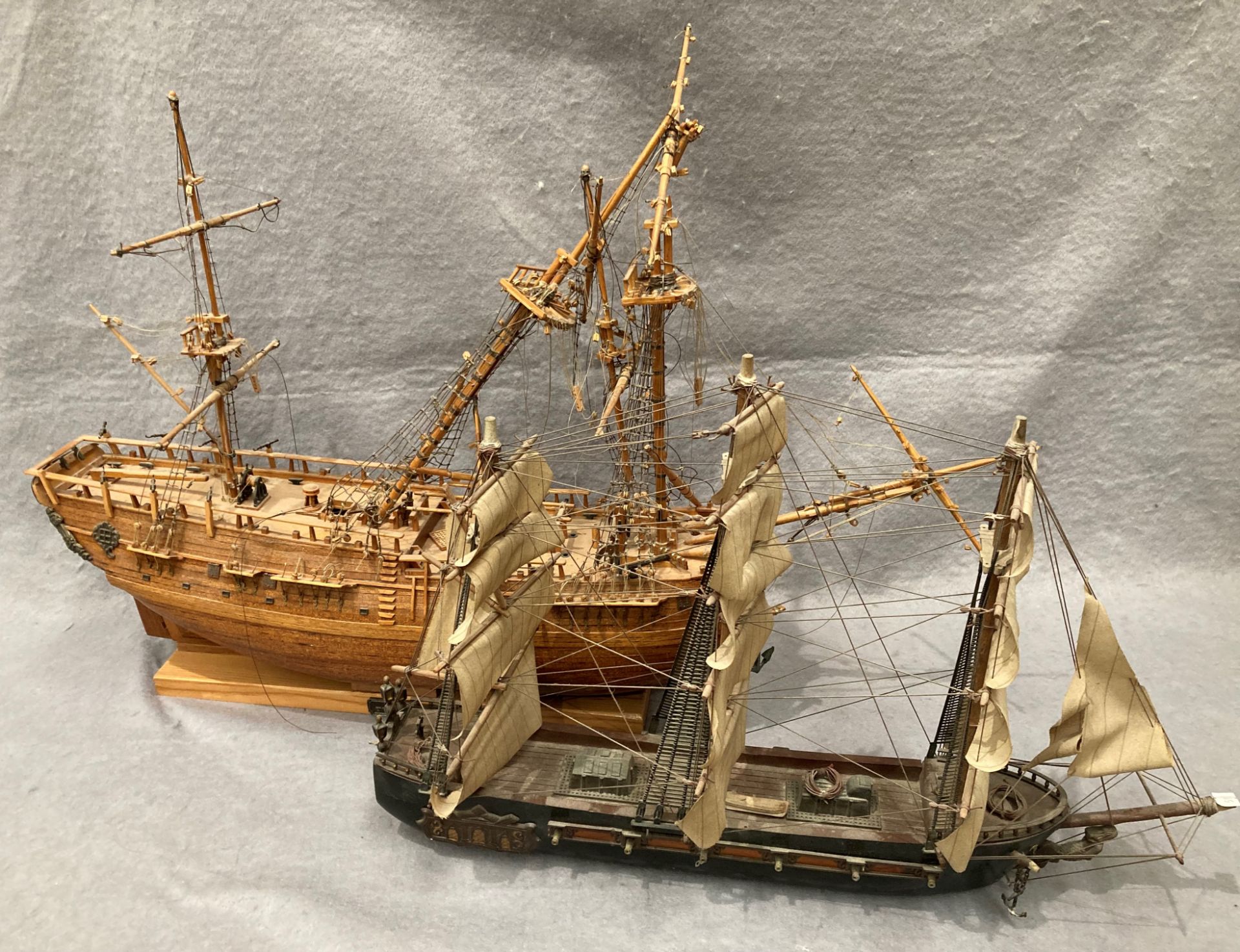 'HMS Endeavour', wooden model ship,