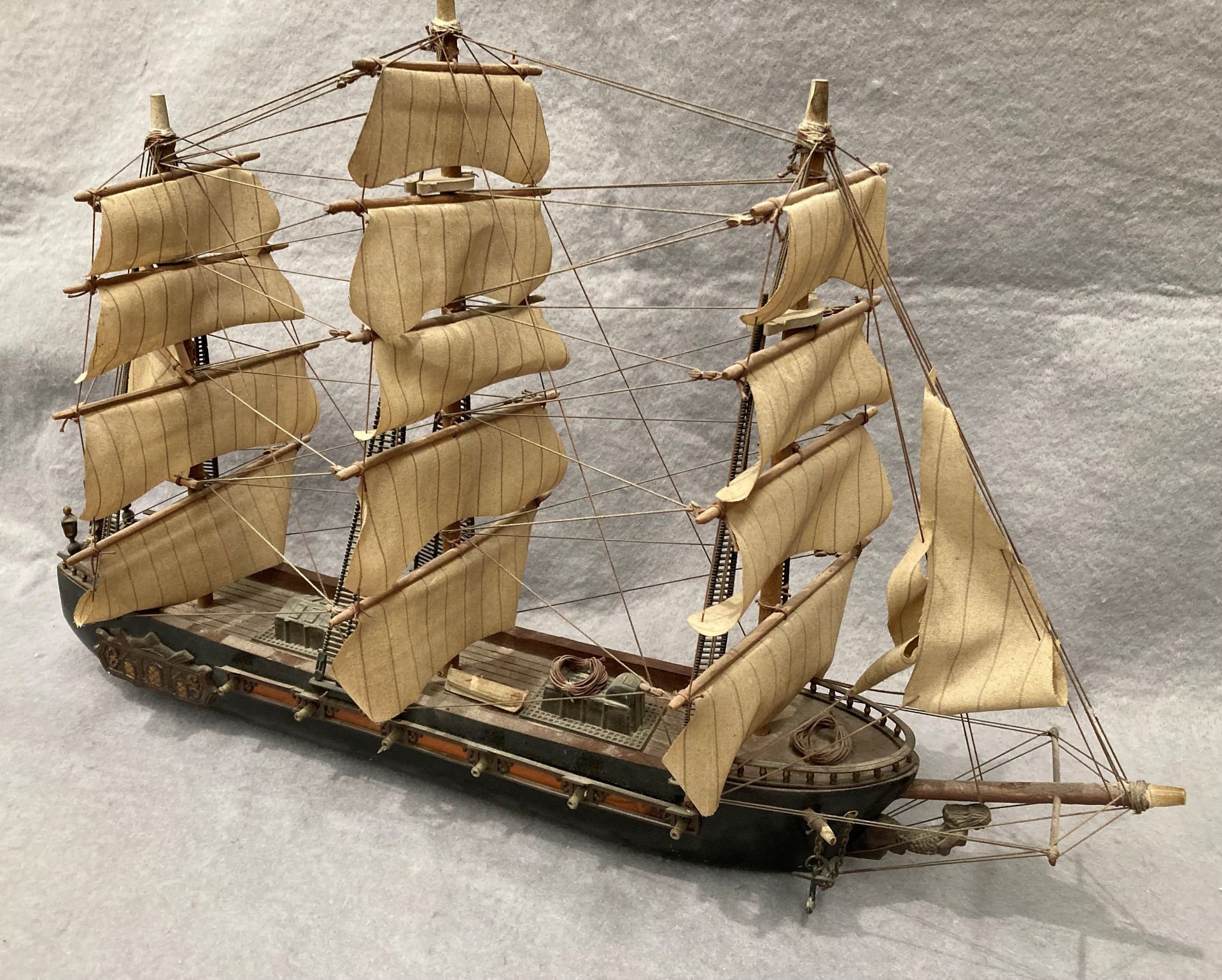 'HMS Endeavour', wooden model ship, - Image 4 of 4