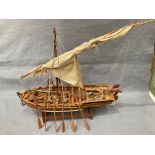 'Nauticalia' London, a wooden model boat, approximately 61cm long x 54cm high,