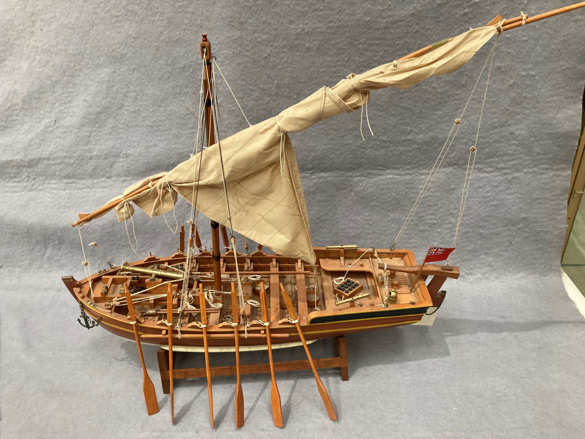 'Nauticalia' London, a wooden model boat, approximately 61cm long x 54cm high,